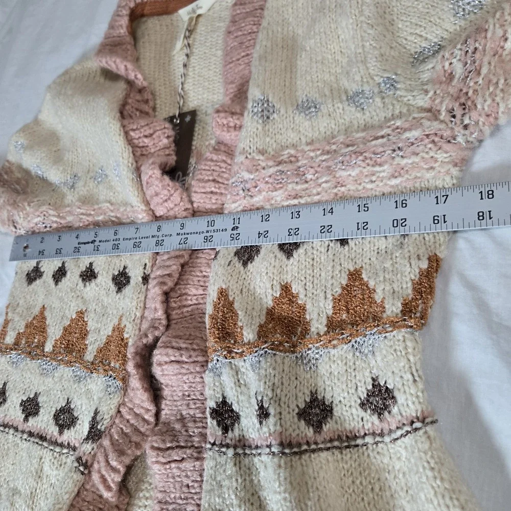Matilda Jane Open Cardigan‎ Just Imagine Jacie Ruffled Wool Blend Sz Small NWT